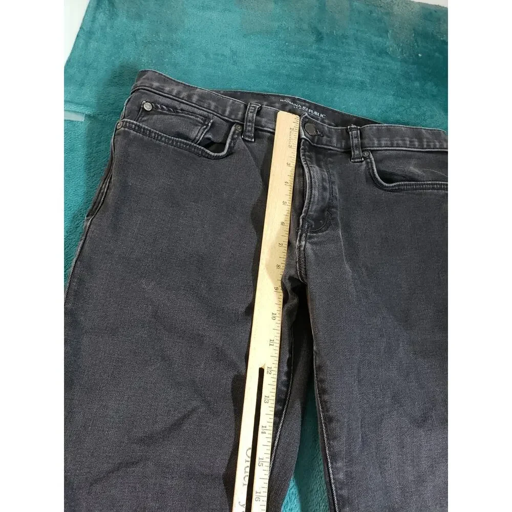 Banana Republic Jeans Size 32x32 Mens Black Pants Stretch Traveler Slim Straight